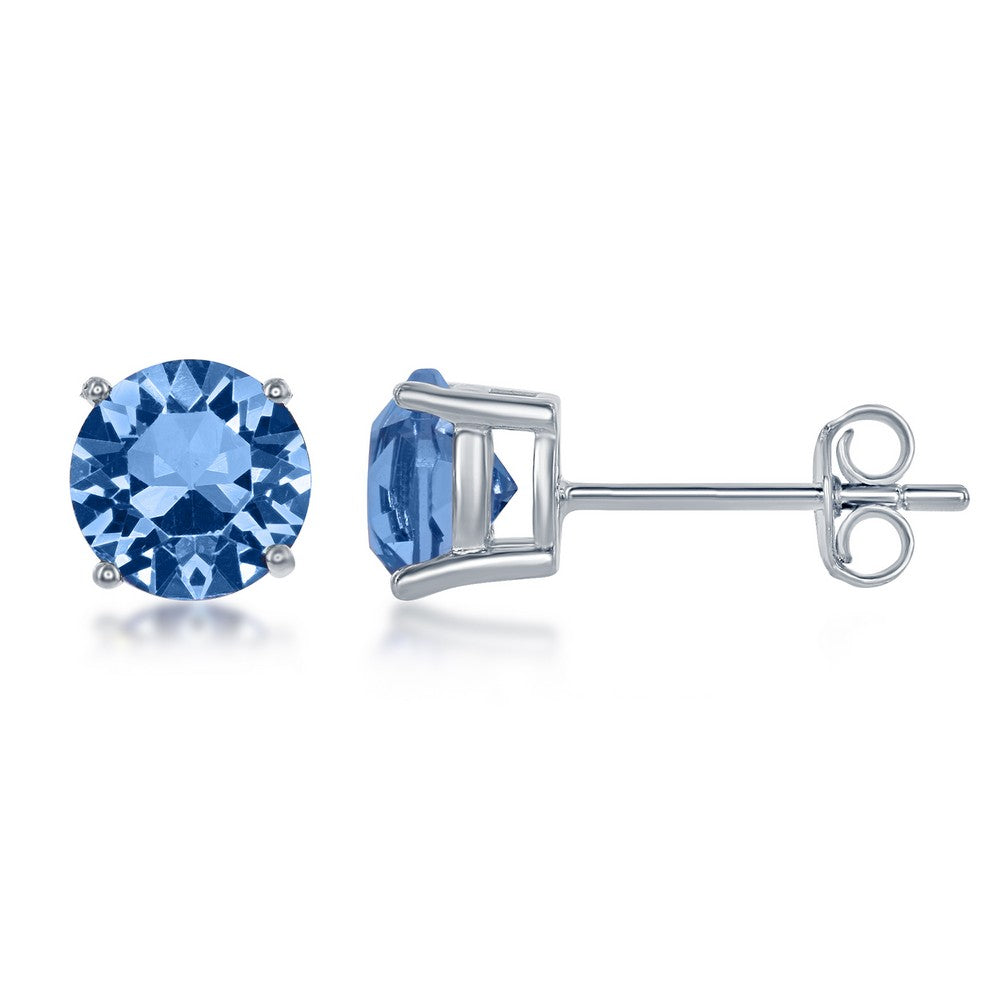 Sterling Silver 6MM Light Sapphire 