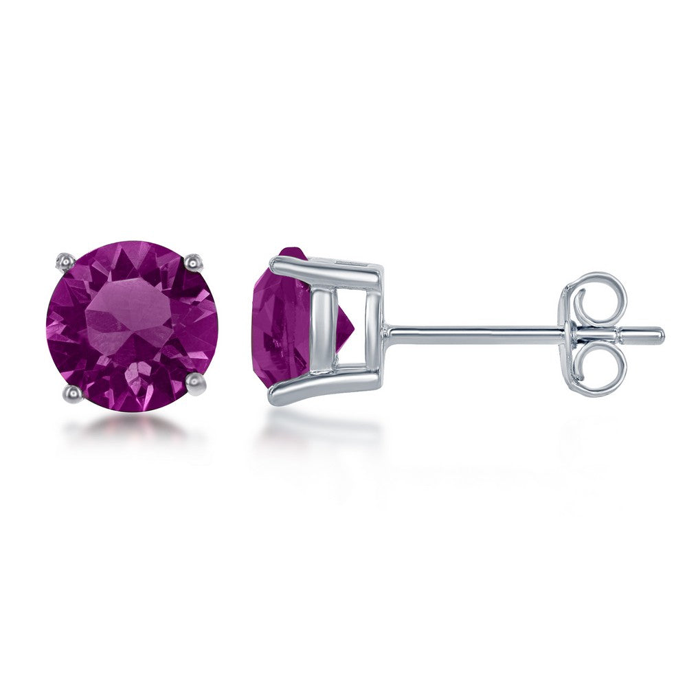 Sterling Silver 6MM Amethyst 