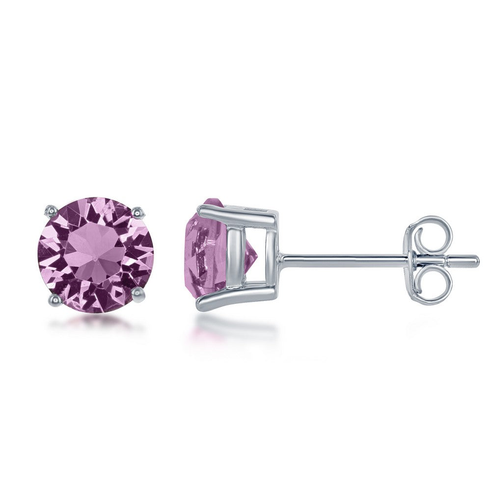 Sterling Silver 6MM Light Amethyst 