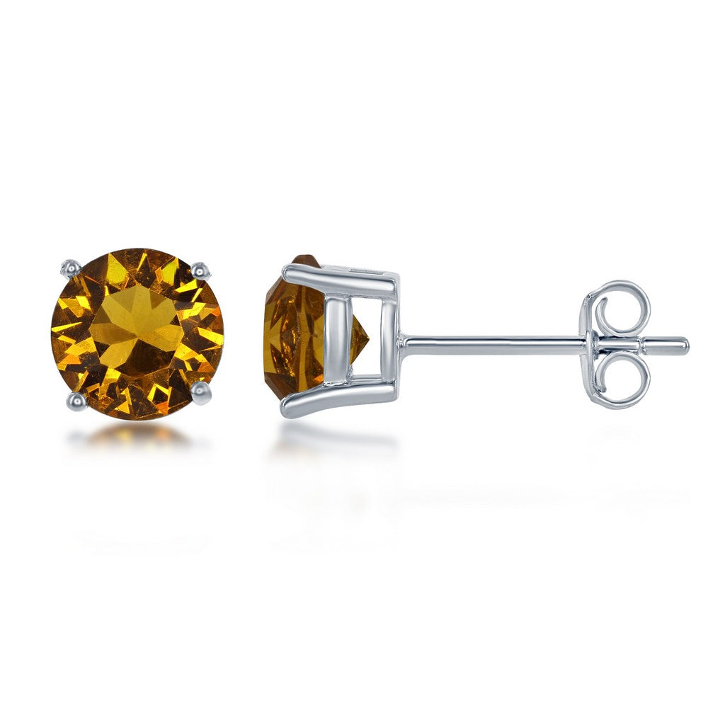 Sterling Silver 6MM Topaz 
