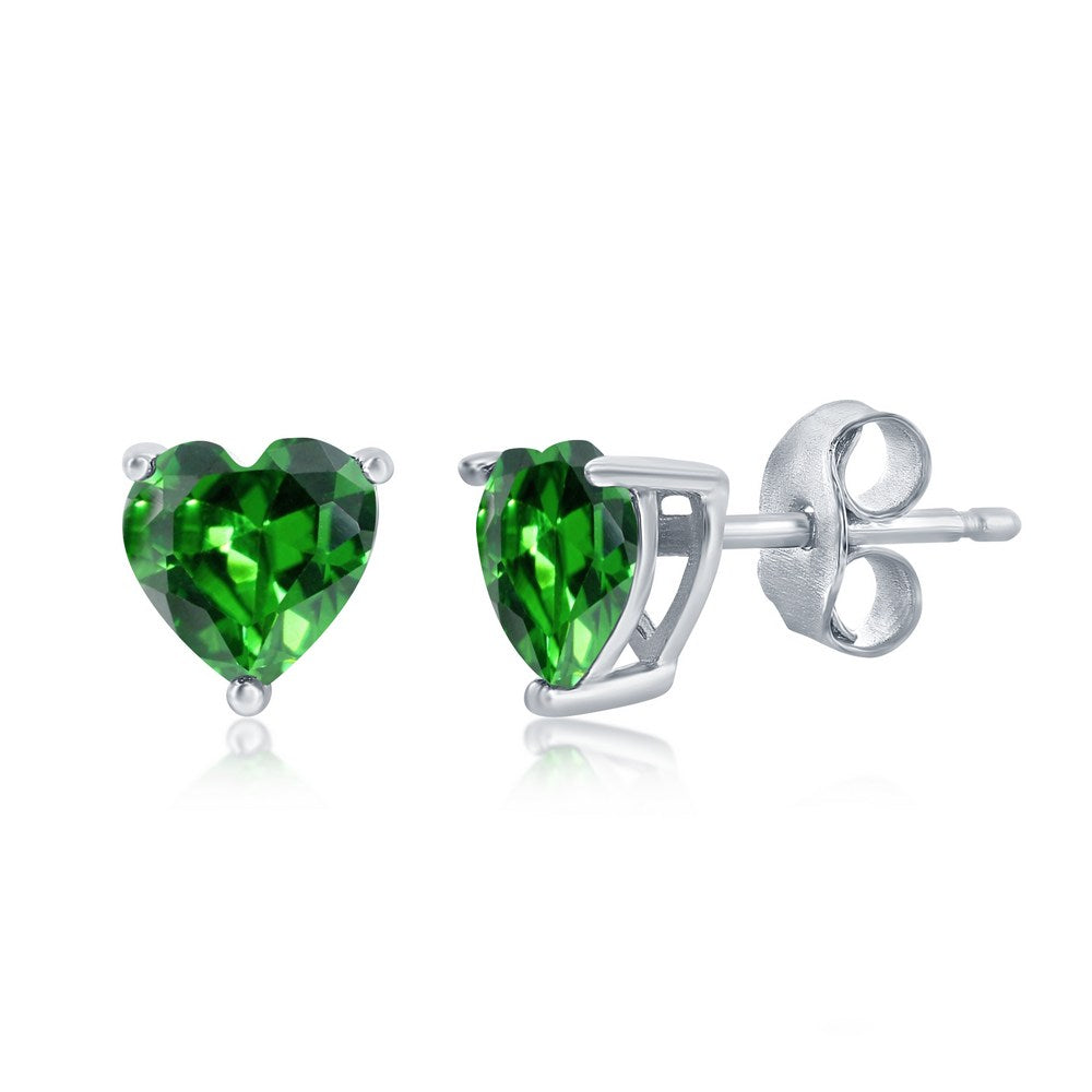 Sterling Silver 6MM Emerald 