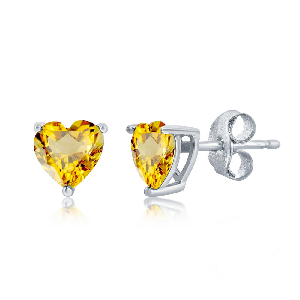Sterling Silver 6MM Citrine 