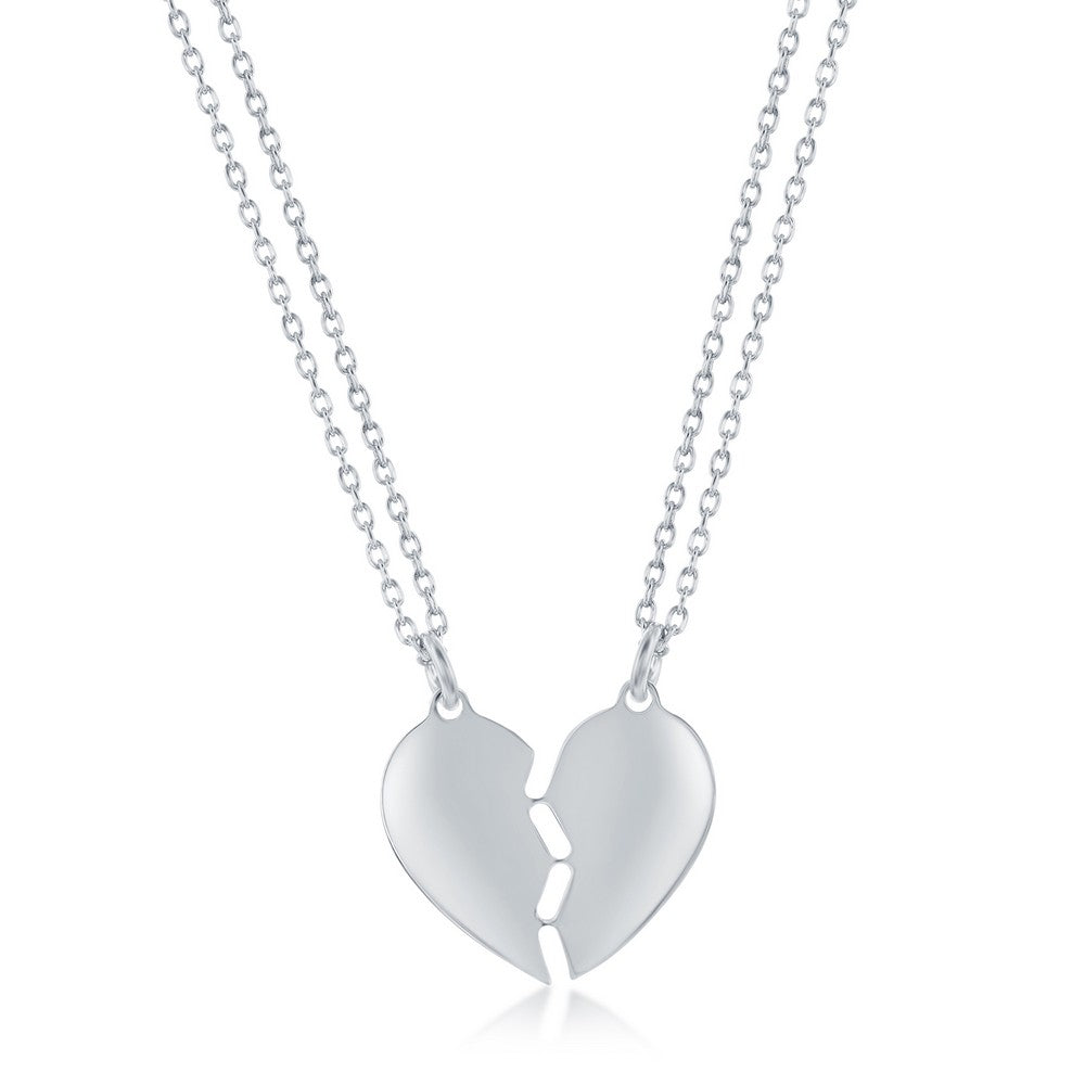 16”+2 inch Sterling Silver Breakable Heart Necklace