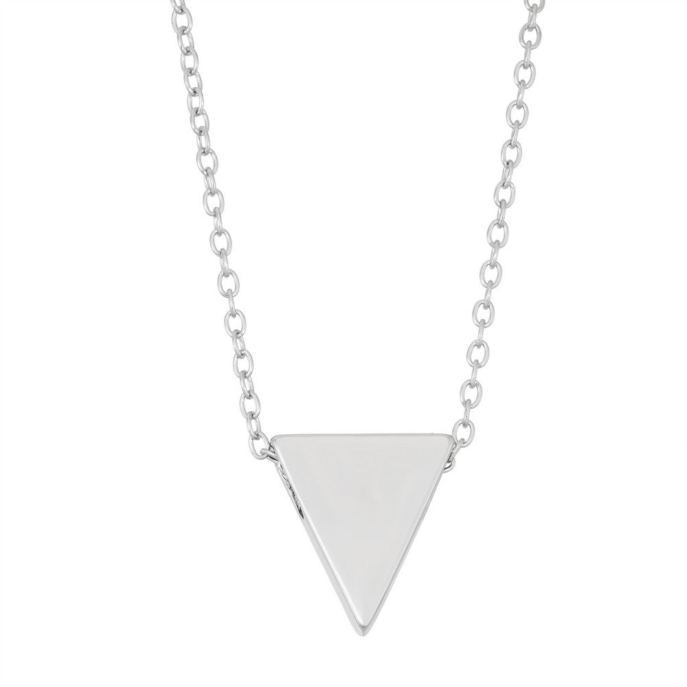 18 inch Sterling Silver  Small Shiny Triangle Necklace