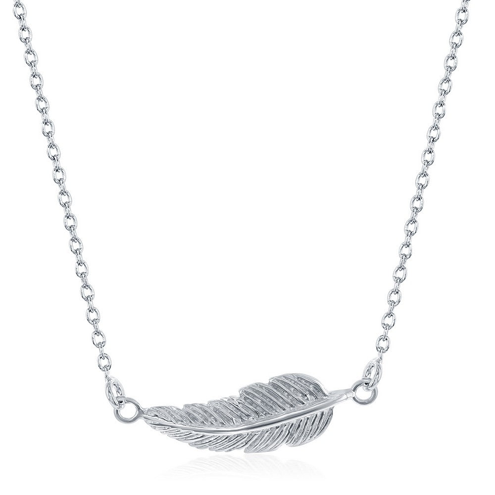 18 inch Sterling Silver Leaf Necklace