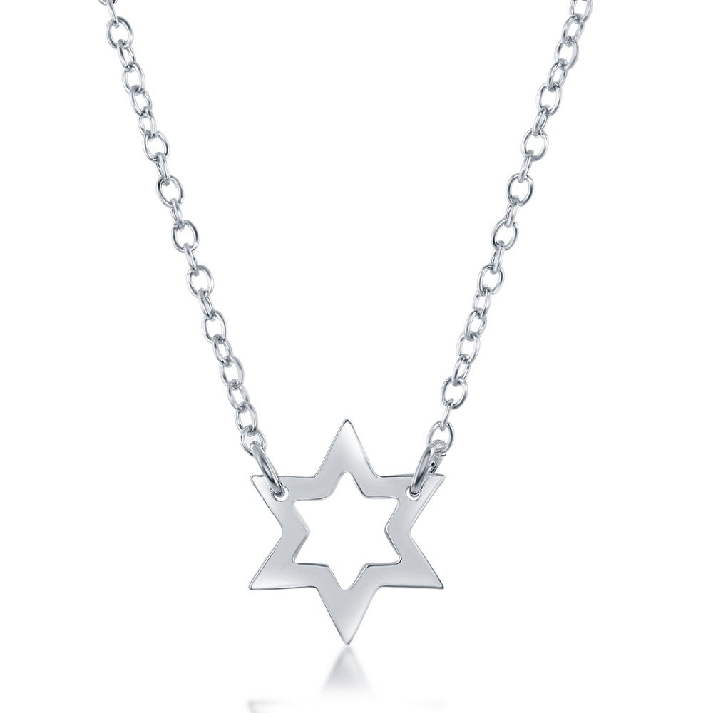 Sterling Silver Open Star Necklace