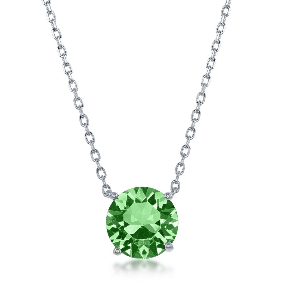 16+2 inch Sterling Silver 8MM Peridot 