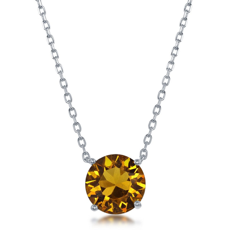 16+2 inch Sterling Silver 8MM Topaz 