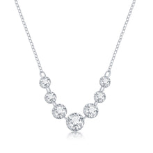 Load image into Gallery viewer, 18 inch Sterling Silver Graduating CZ Necklace
