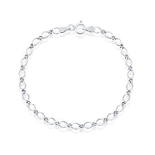 Cargar imagen en el visor de la galería, 9 inch Sterling Silver Flat Linked Anklet
