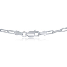 Load image into Gallery viewer, 16 inch Sterling Silver 2.8mm Paper Clip Linked Chain - Rhodium Plated
