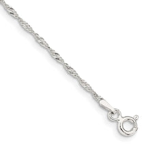 Cargar imagen en el visor de la galería, 9 inch Sterling Silver 1.4mm Singapore Chain Anklet
