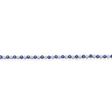 Cargar imagen en el visor de la galería, 9+1 inch Sterling Silver, Alternating Evil Eye and CZ Tennis Anklet
