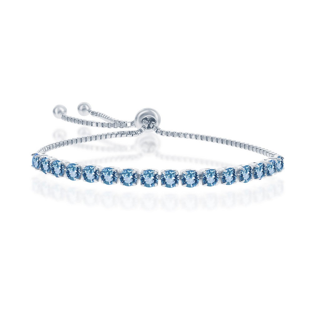 Sterling Silver 4MM Aquamarine 
