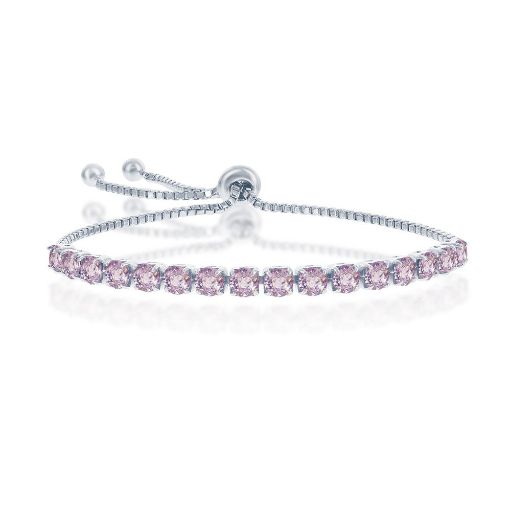 Sterling Silver 4MM Light Amethyst 