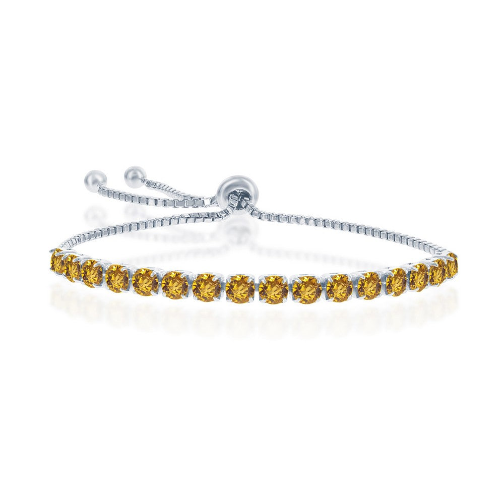 Sterling Silver 4MM Topaz 