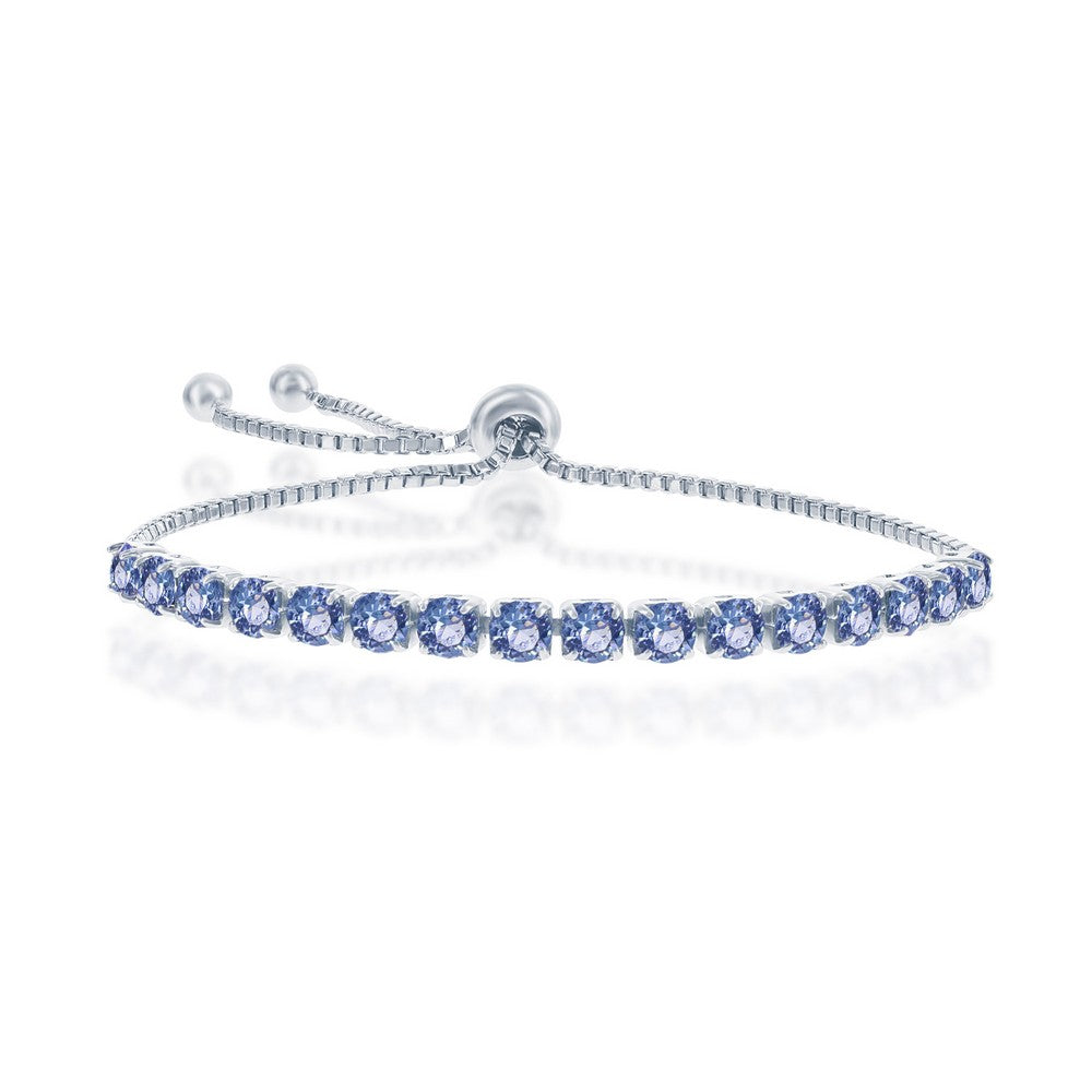 Sterling Silver 4MM Light Sapphire 