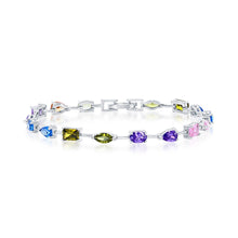 Cargar imagen en el visor de la galería, 7.5 inch Sterling Silver Multi-Color &amp; Multi-Shape CZ Bracelet
