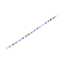 Cargar imagen en el visor de la galería, 7.5 inch Sterling Silver Multi-Color &amp; Multi-Shape CZ Bracelet

